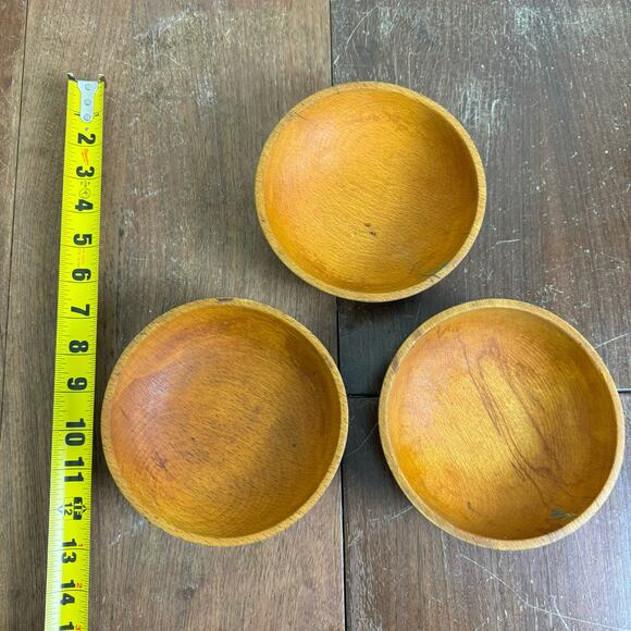 Vintage Japan Wooden Bowl Sets of 3 Dinnerware Decor Minimal Boho‎ MCM - Picture 3 of 7